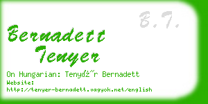 bernadett tenyer business card